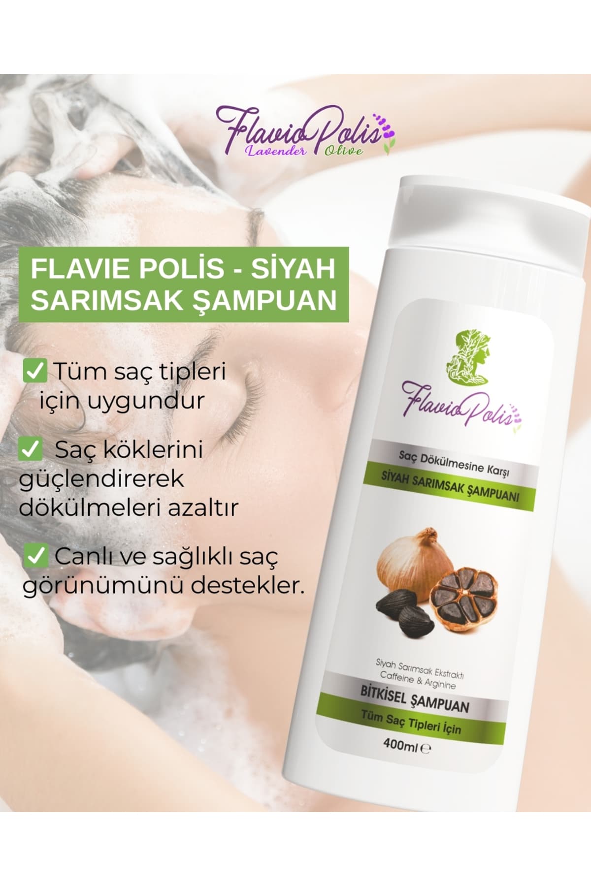 SİYAH SARIMSAK ÖZLÜ ŞAMPUAN 400 ML